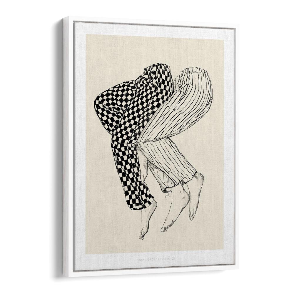 jlr love portraits-figurative illustrations in White Floater Frame