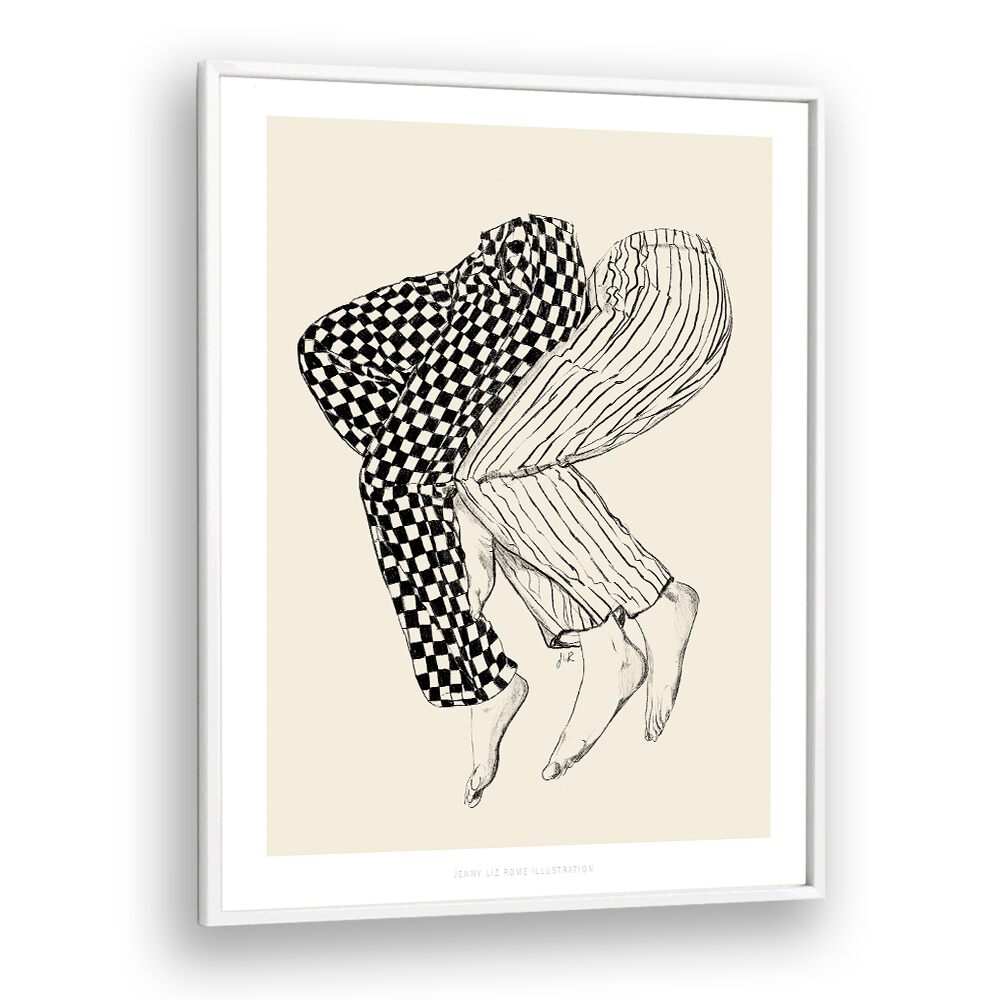 jlr love portraits-figurative illustrations in White Plain Frame