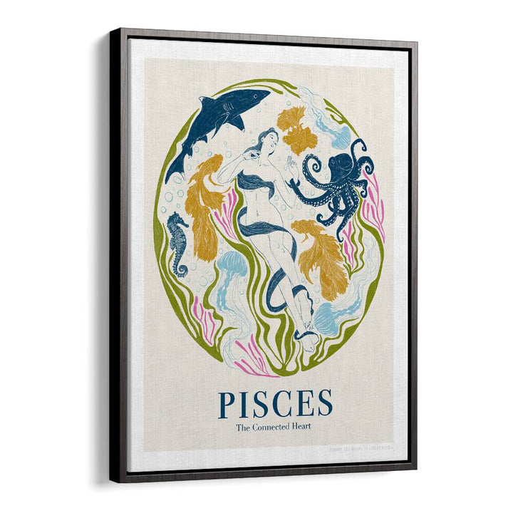 jlr pisces portraits-figurative illustrations in Black Floater Frame