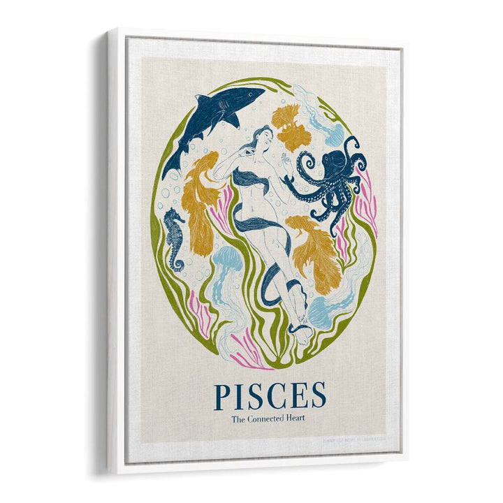 jlr pisces portraits-figurative illustrations in White Floater Frame