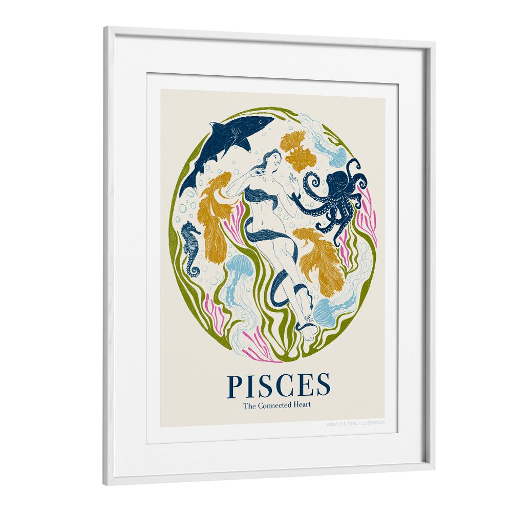 jlr pisces portraits-figurative illustrations in White Frame With Mount