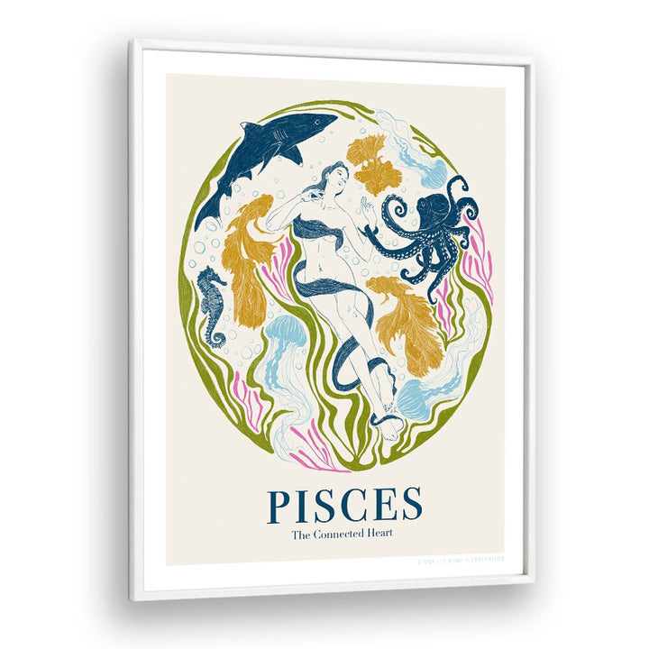 jlr pisces portraits-figurative illustrations in White Plain Frame