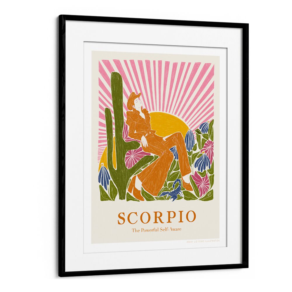 jlr scorpio portraits-figurative illustrations in Black Frame With Mount