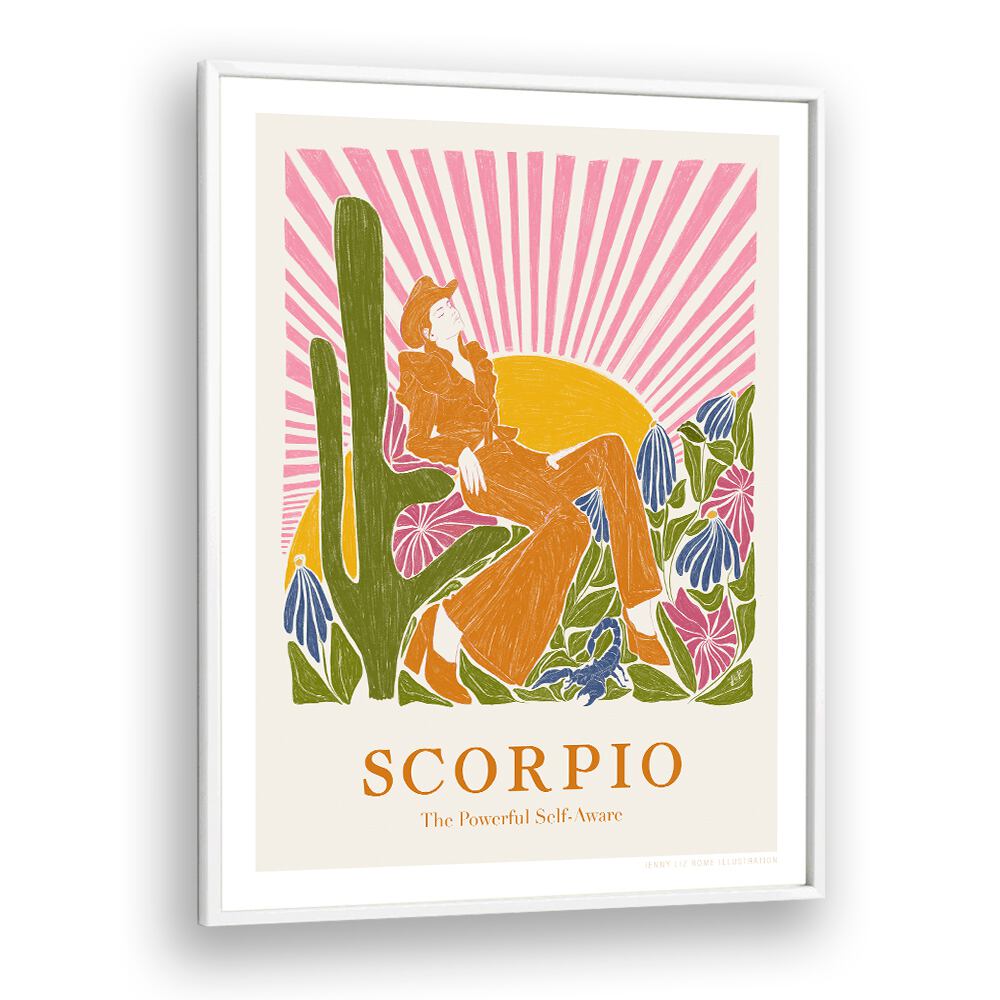 jlr scorpio portraits-figurative illustrations in White Plain Frame