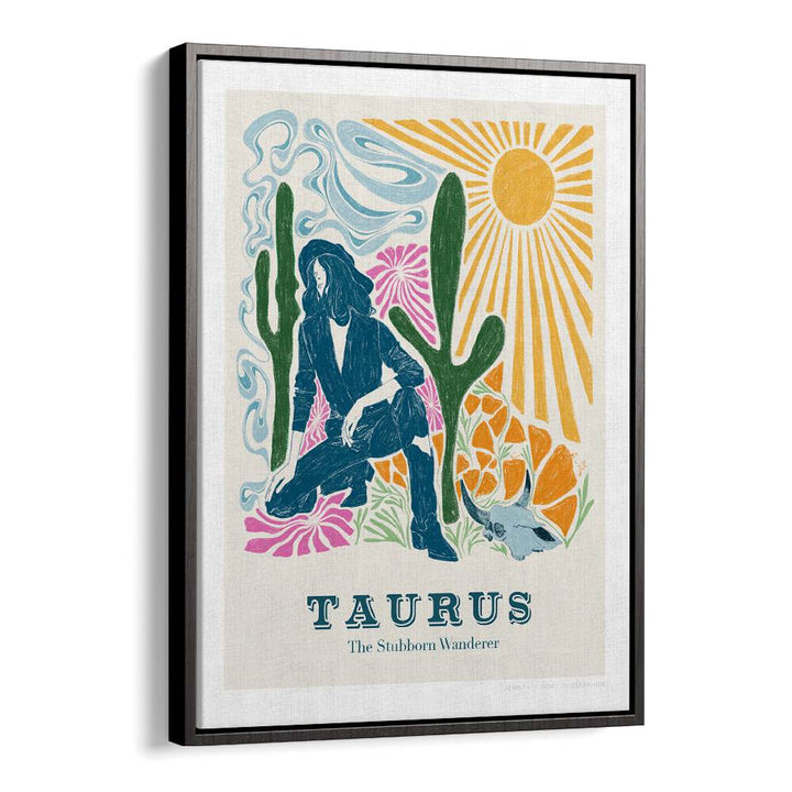 jlr taurus portraits-figurative illustrations in Black Floater Frame