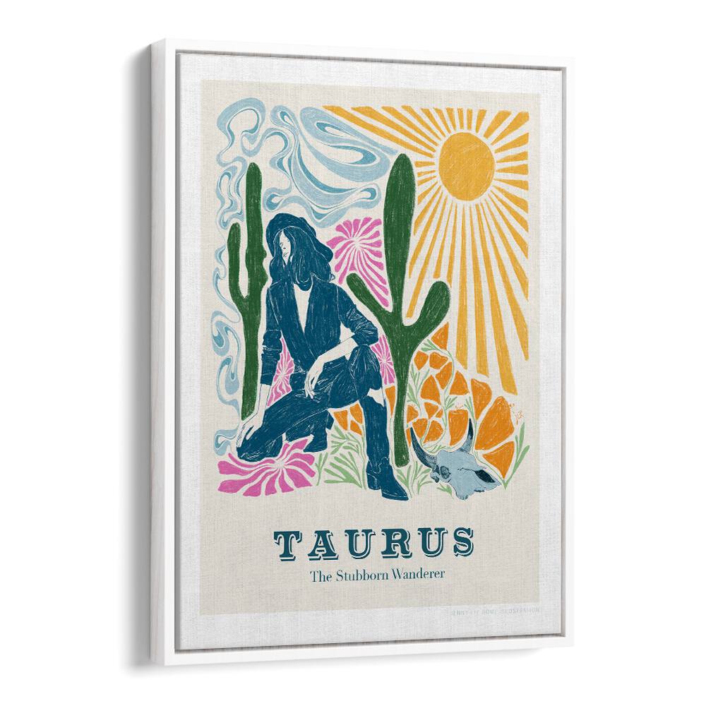 jlr taurus portraits-figurative illustrations in White Floater Frame