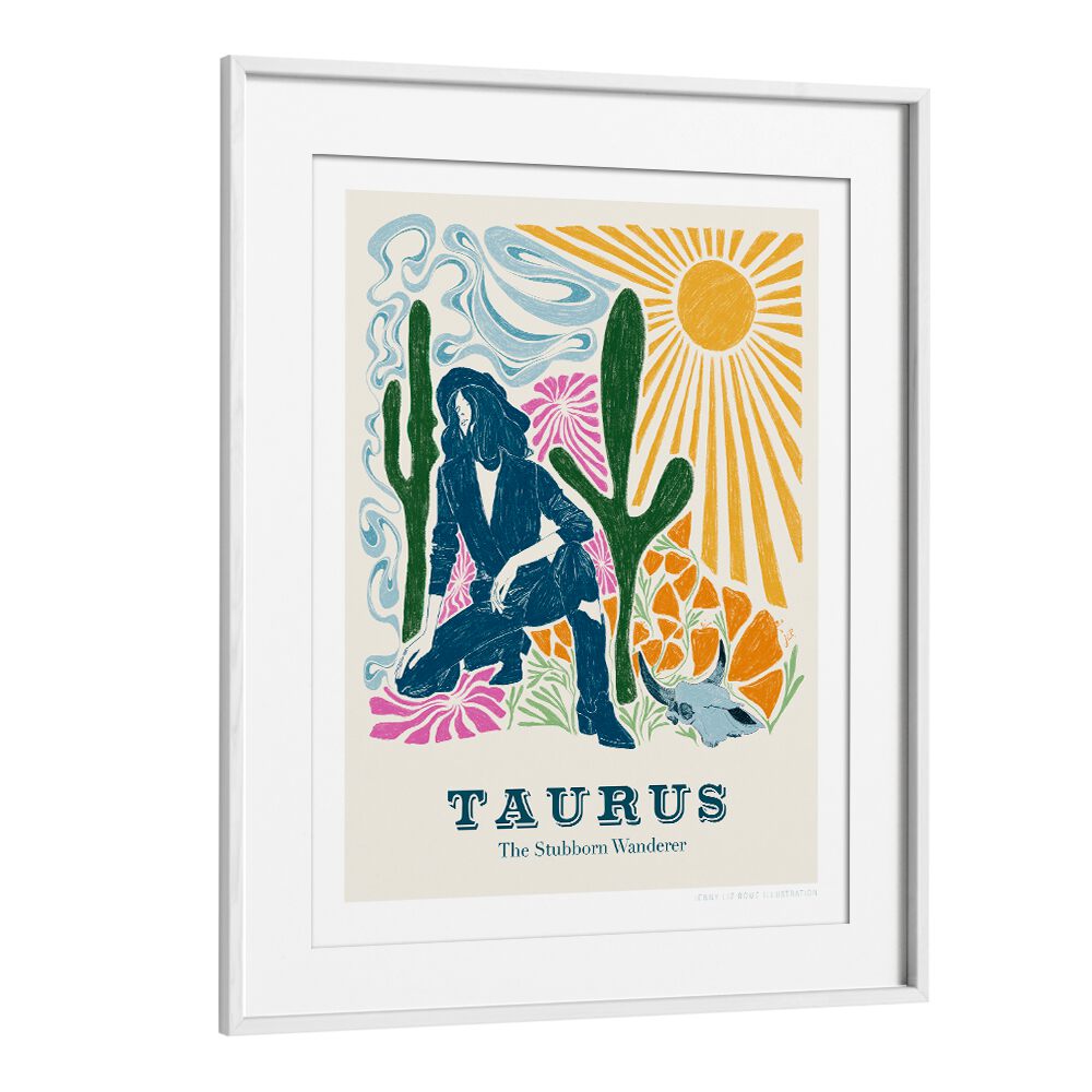 jlr taurus portraits-figurative illustrations in White Frame With Mount