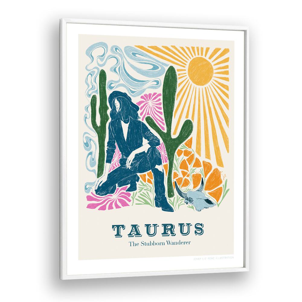 jlr taurus portraits-figurative illustrations in White Plain Frame