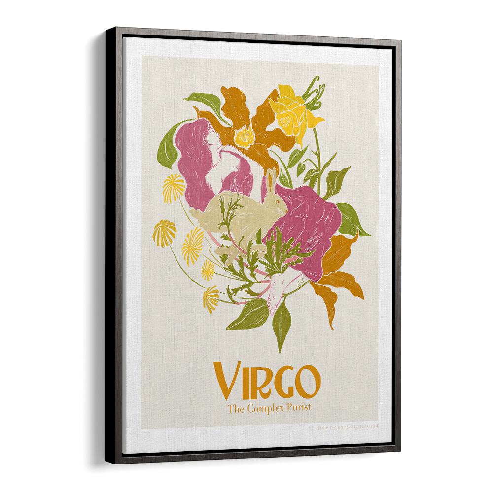 jlr virgo portraits-figurative illustrations in Black Floater Frame