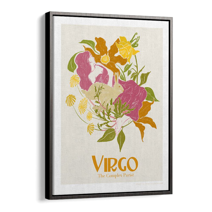 jlr virgo portraits-figurative illustrations in Black Floater Frame