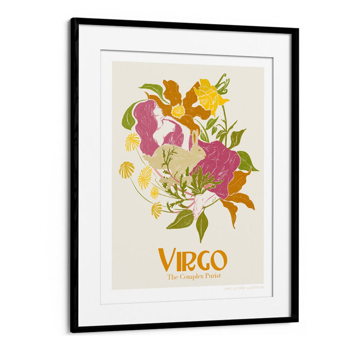 jlr virgo portraits-figurative illustrations in Black Frame With Mount