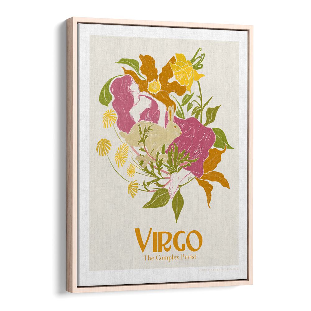 jlr virgo portraits-figurative illustrations in Oak Wood Floater Frame