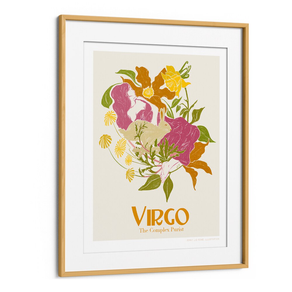 jlr virgo portraits-figurative illustrations in Oak Wood Frame With Mount