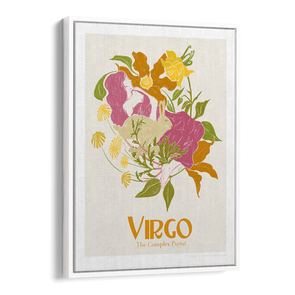 jlr virgo portraits-figurative illustrations in White Floater Frame