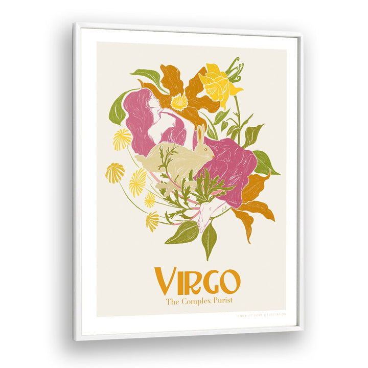 jlr virgo portraits-figurative illustrations in White Plain Frame