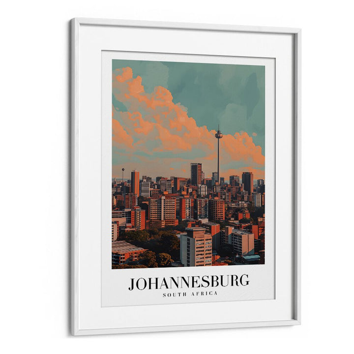 johannesburg-south africa II travel posters in White Frame With Mount