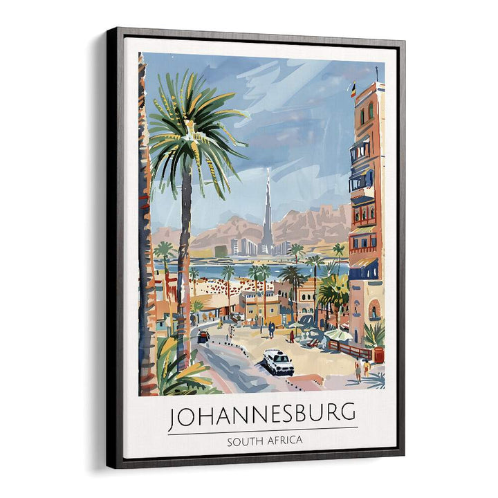 johannesburg-south africa travel posters in Black Floater Frame