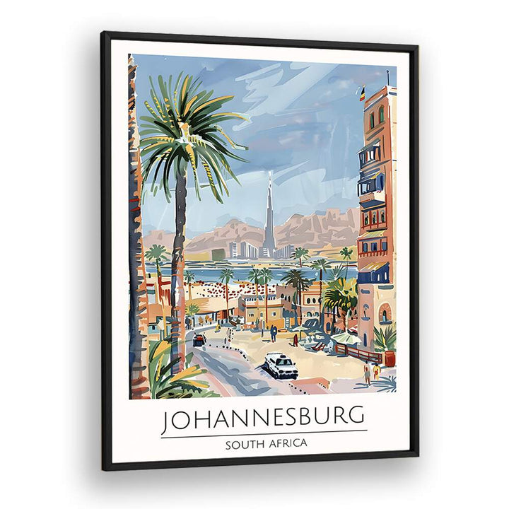 johannesburg-south africa travel posters in Black Plain Frame