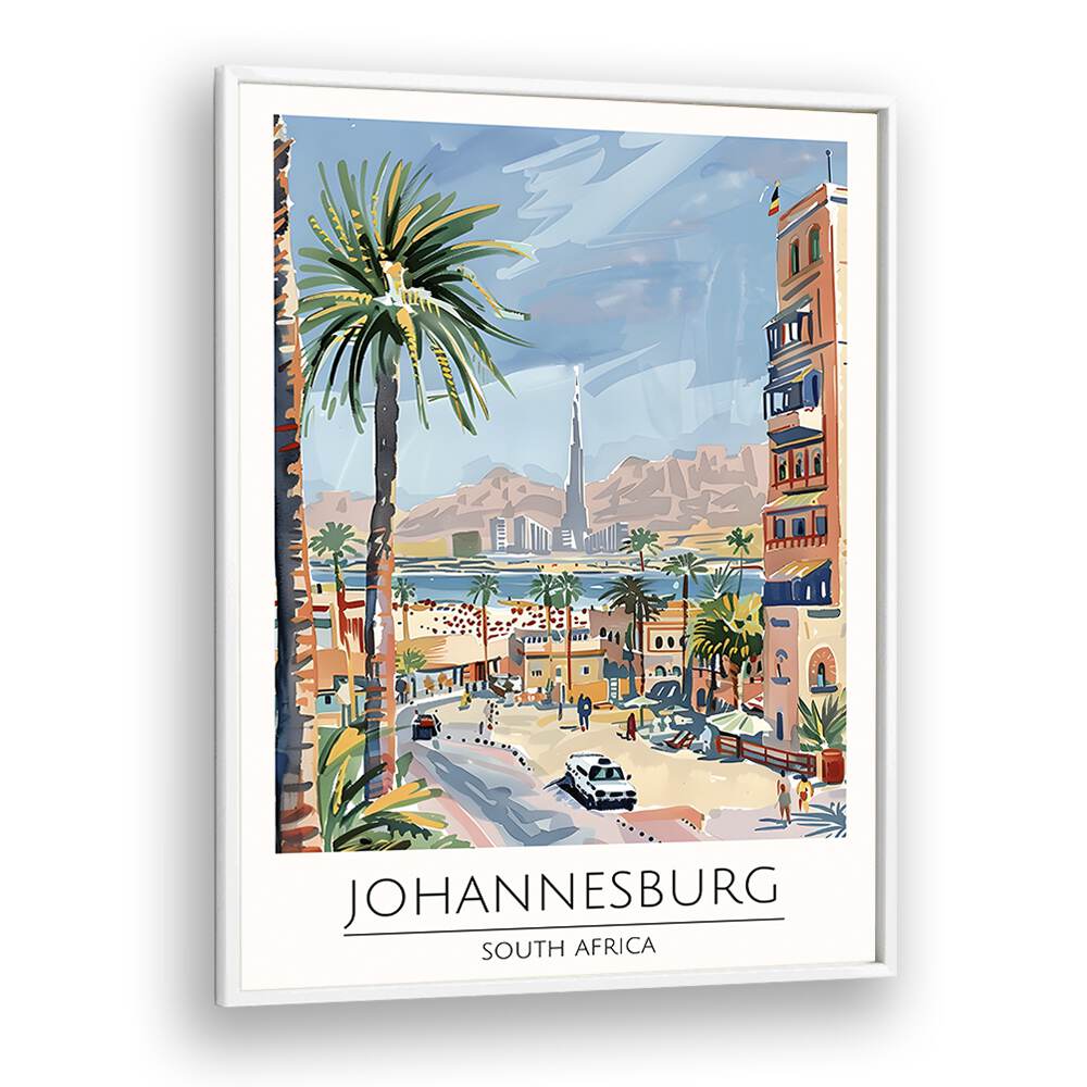 johannesburg-south africa travel posters in White Plain Frame