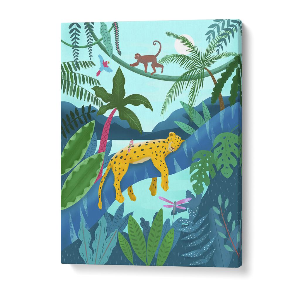 jungle leopard by petra lidze kids room art in Gallery Wrap