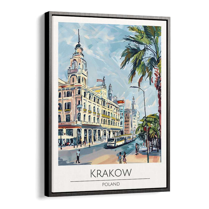 krakow-poland travel posters in Black Floater Frame