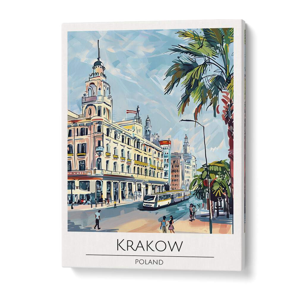 krakow-poland travel posters in Gallery Wrap