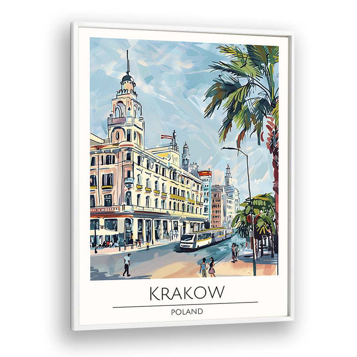 krakow-poland travel posters in White Plain Frame