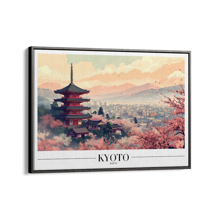 kyoto travel posters in Black Floater Frame