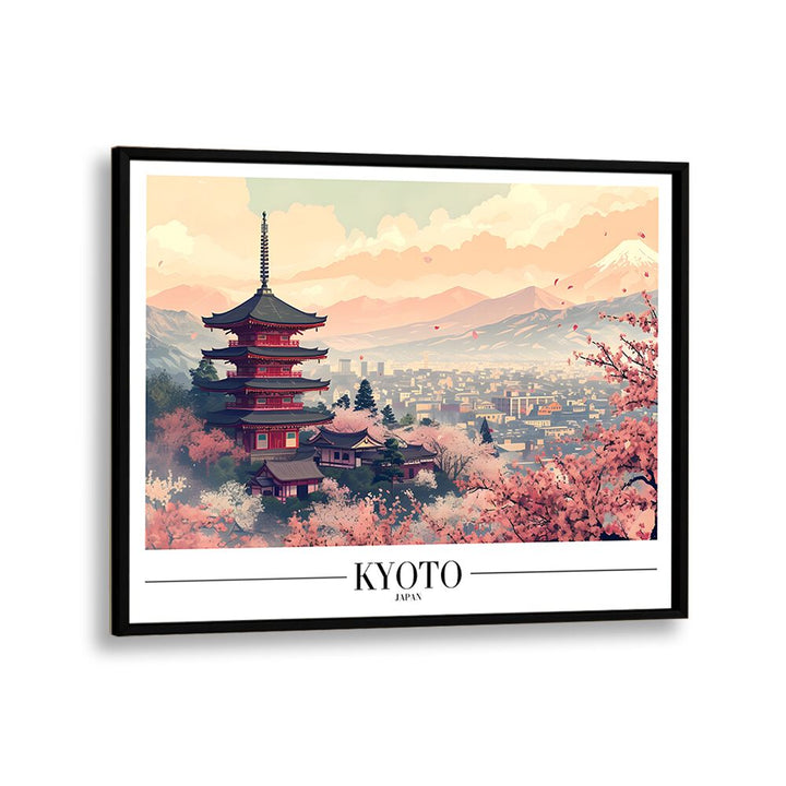 kyoto travel posters in Black Plain Frame