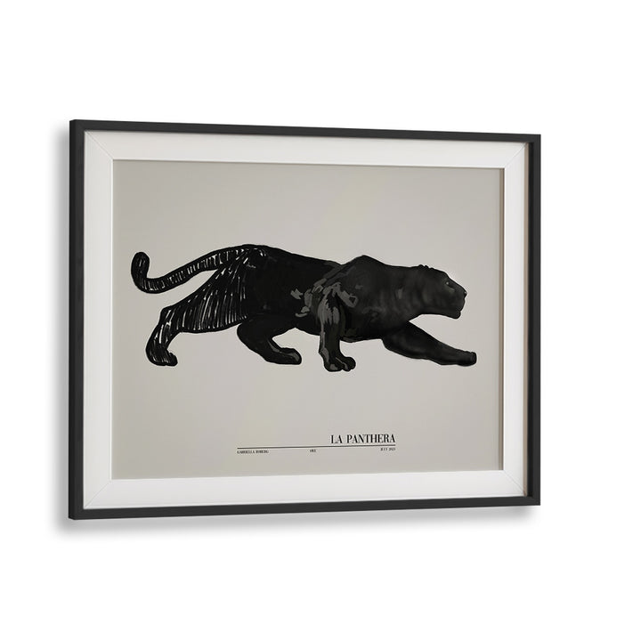 la panthera by gabriella roberg wildlife paintings wildlife posters in Black Frame With Mount