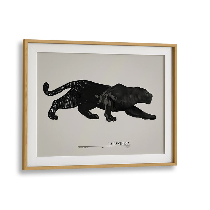 la panthera by gabriella roberg wildlife paintings wildlife posters in Oak Wood Frame With Mount