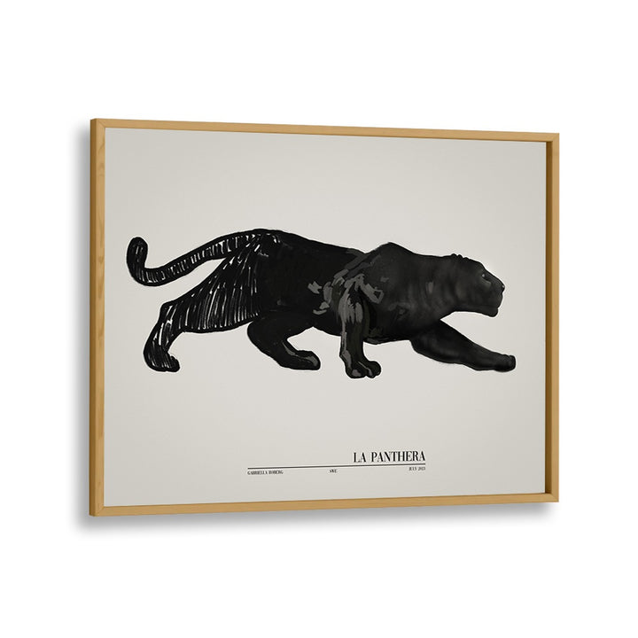 la panthera by gabriella roberg wildlife paintings wildlife posters in Oak Wood Plain Frame