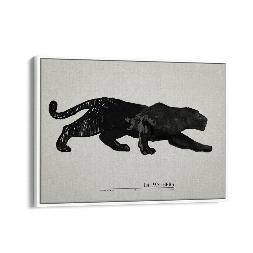 la panthera by gabriella roberg wildlife paintings wildlife posters in White Floater Frame