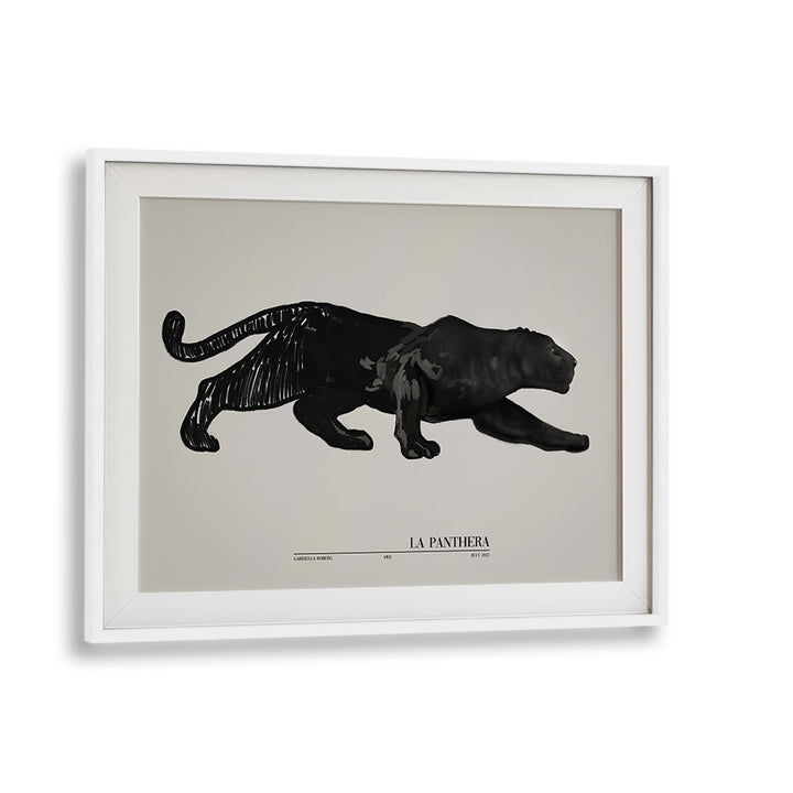 la pantheraby gabriella roberg wildlife paintings wildlife posters in White Frame With Mount