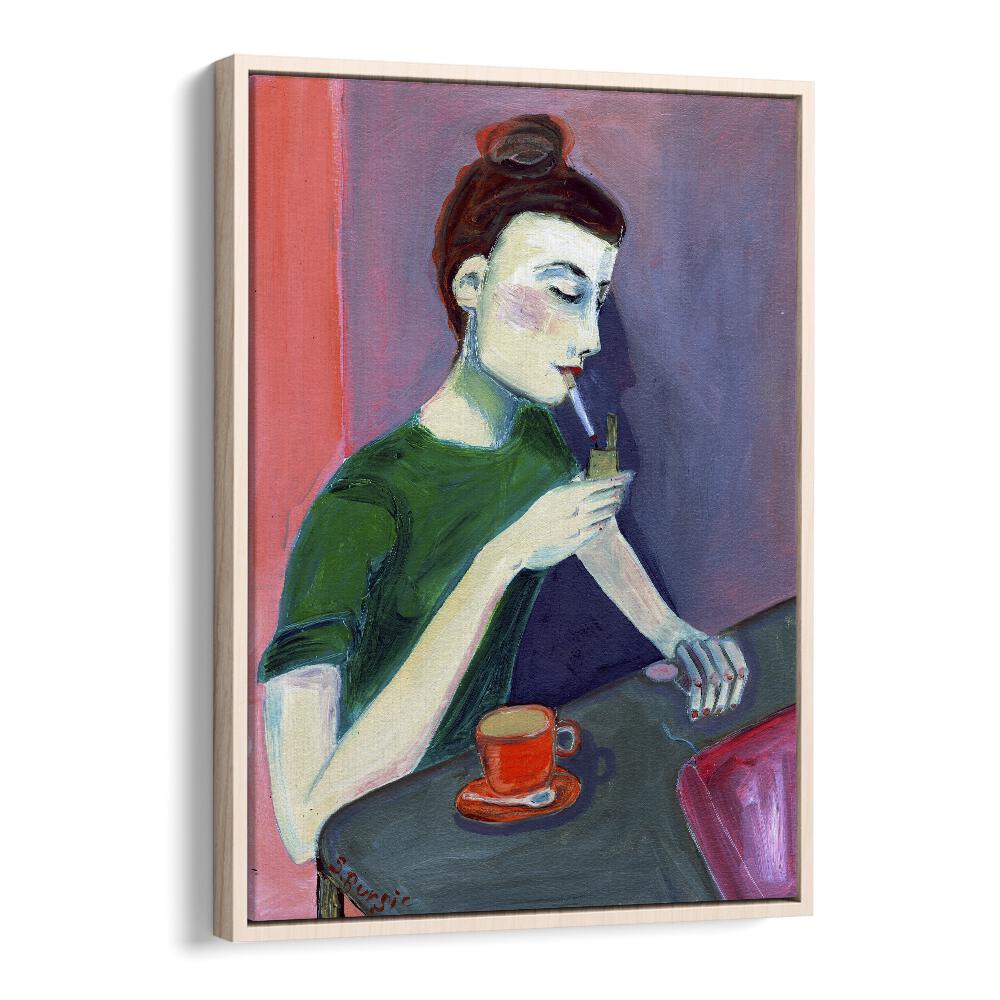 Vintage painting - LADY LIGHTING CIGARETTE by Asianmonk