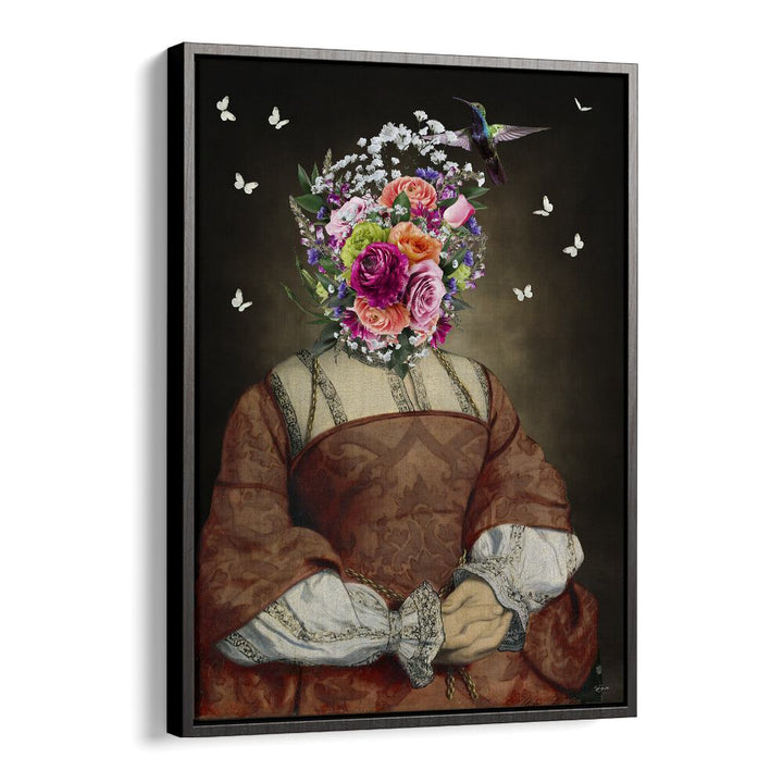 lady rainan by sue skellern wall art prints in Black Floater Frame