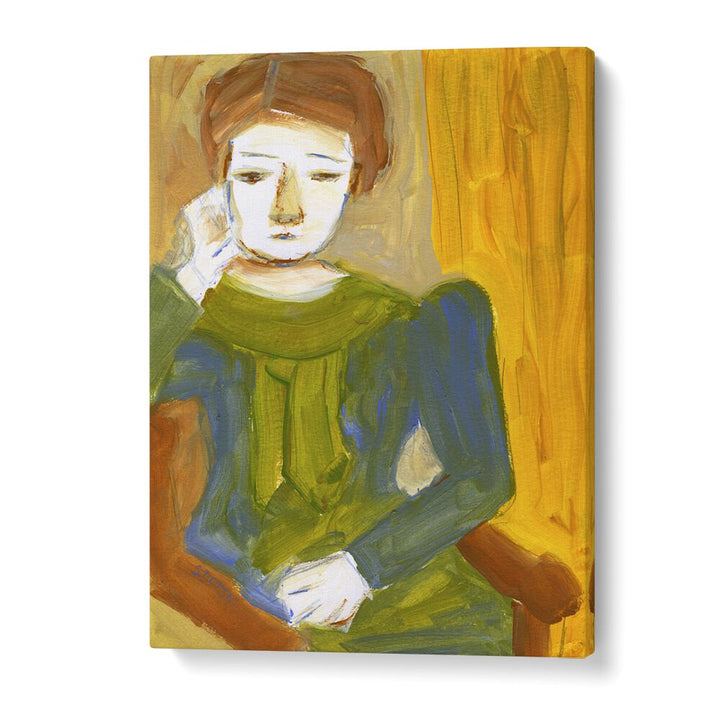 lady thinking women illustration paintings in Gallery Wrap