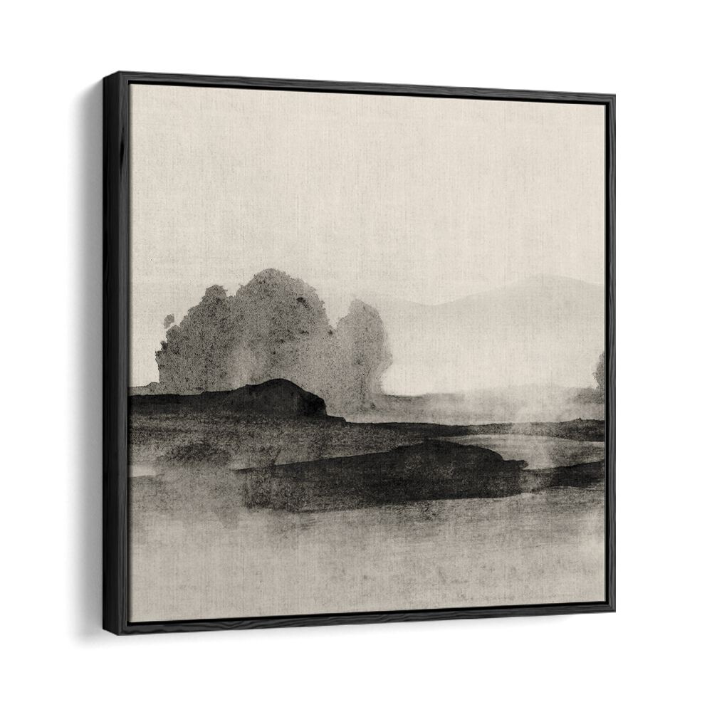 land i by dan hobday abstract art abstract paintings in Black Floater Frame