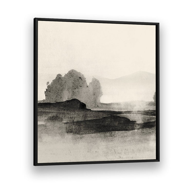 land i by dan hobday abstract art abstract paintings in Black Plain Frame