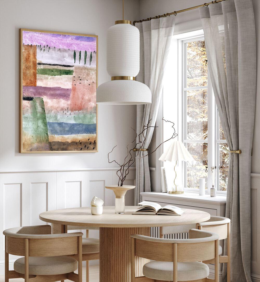 landscape with poplars Vintage paintings Artwork I placed on a wall