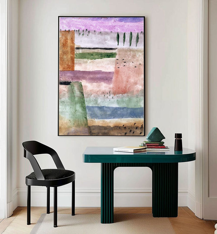 landscape with poplars Vintage paintings Artwork I placed on a wall