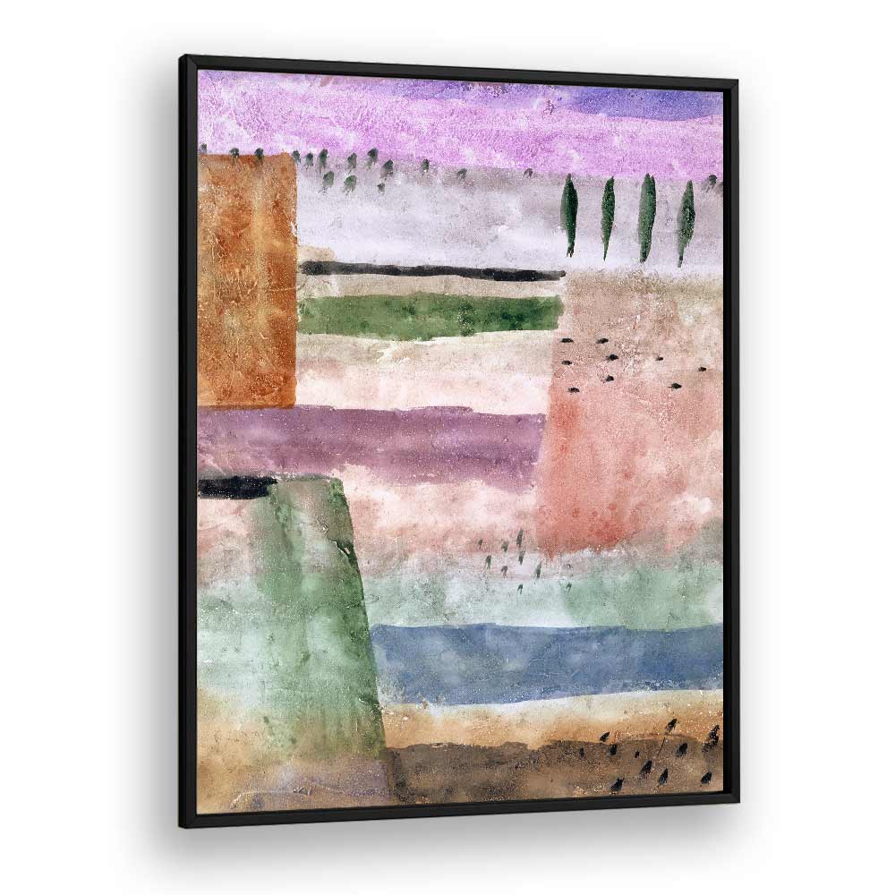 landscape with poplars Vintage paintings in Black Plain Frame