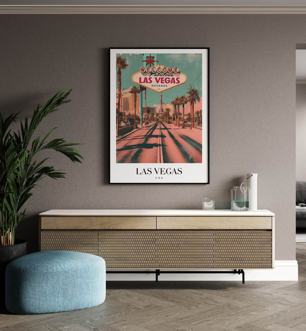 las vegas-usa travel posters Artwork I placed on a Wall 