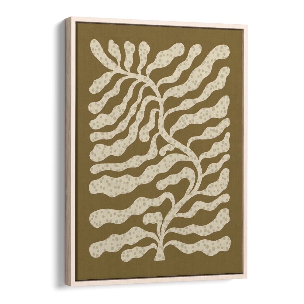 leafy plant III by alisa galitsyna abstract art abstract paintings in Oak Wood Floater Frame