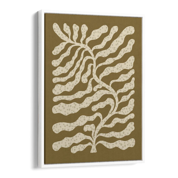 leafy plant III by alisa galitsyna abstract art abstract paintings in White Floater Frame