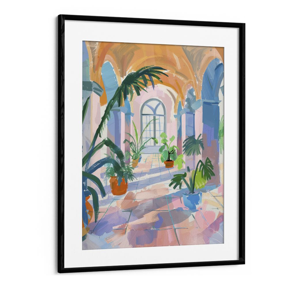 leafy sanctuary electric wall art prints in Black Frame With Mount