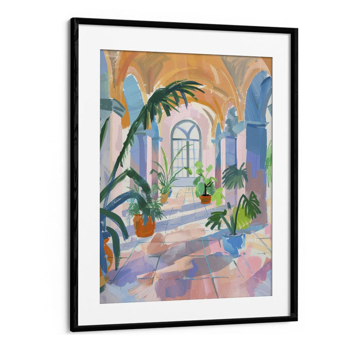 leafy sanctuary electric wall art prints in Black Frame With Mount