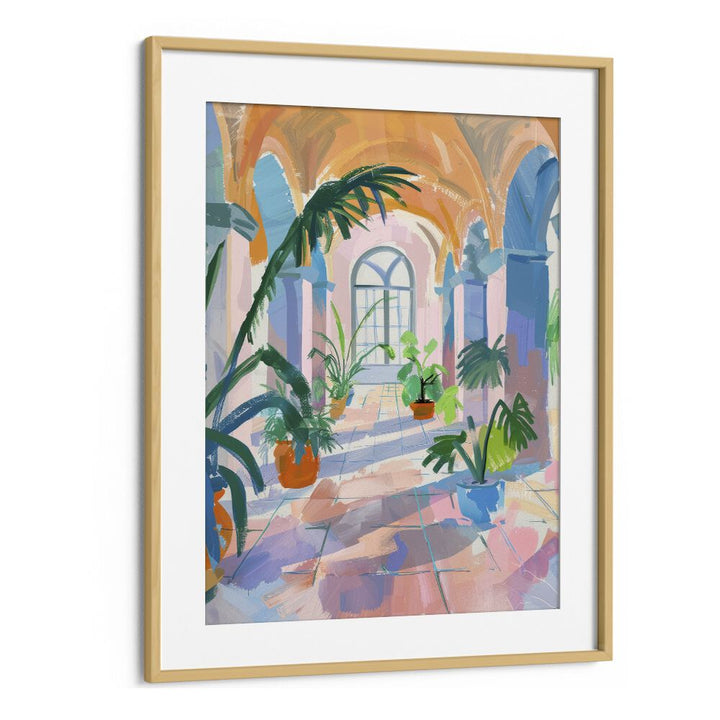 leafy sanctuary electric wall art prints in Oak Wood Frame With Mount