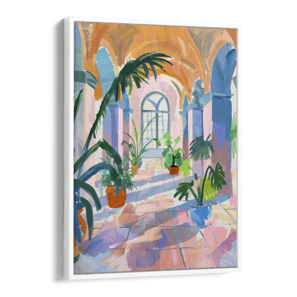 leafy sanctuary electric wall art prints in White Floater Frame