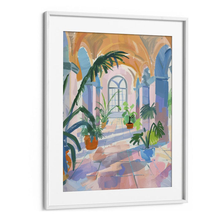 leafy sanctuary electric wall art prints in White Frame With Mount